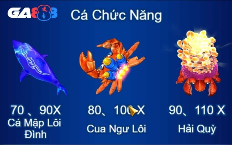 Các loài cá cần tiêu diệt trong game Jackpot Đánh Cá